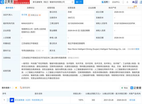 新石器宿遷成立智駕智能科技公司，加碼AI基礎(chǔ)軟件開發(fā)，或成自動(dòng)駕駛行業(yè)新變量